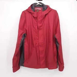 Timberland Mens Windbreaker Jacket Red Gray Zip Up